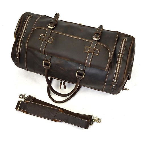 Load image into Gallery viewer, The Bard Weekender | Handmade Leather Duffle Bag
