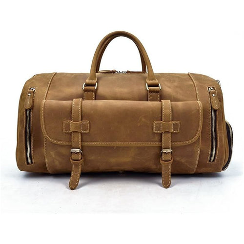 Load image into Gallery viewer, The Bard Weekender | Handmade Leather Duffle Bag
