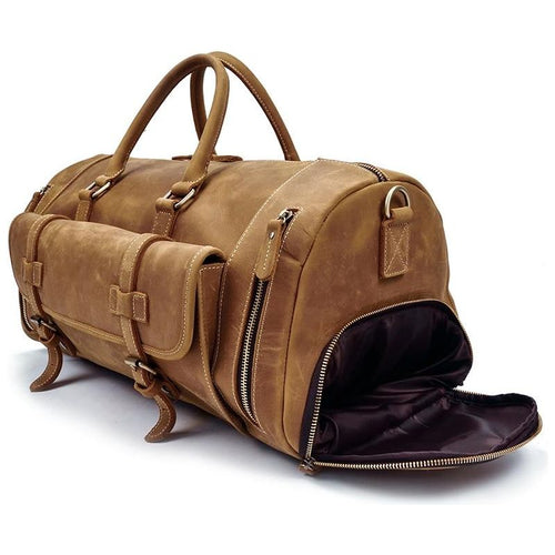 Load image into Gallery viewer, The Bard Weekender | Exquisite Handmade Leather Duffle Bag
