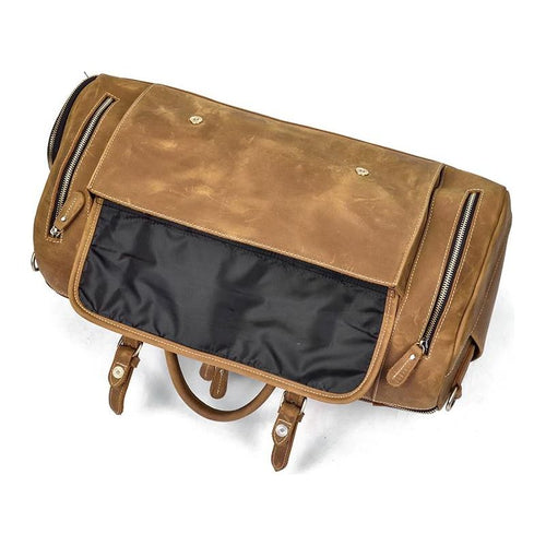 Load image into Gallery viewer, The Bard Weekender | Handmade Leather Duffle Bag
