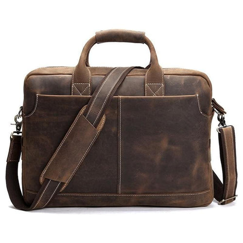 Load image into Gallery viewer, The Welch Briefcase | Vintage Leather Messenger Bag
