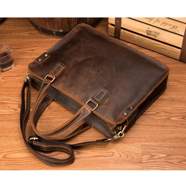 The Viggo Briefcase - Genuine Leather Messenger Bag