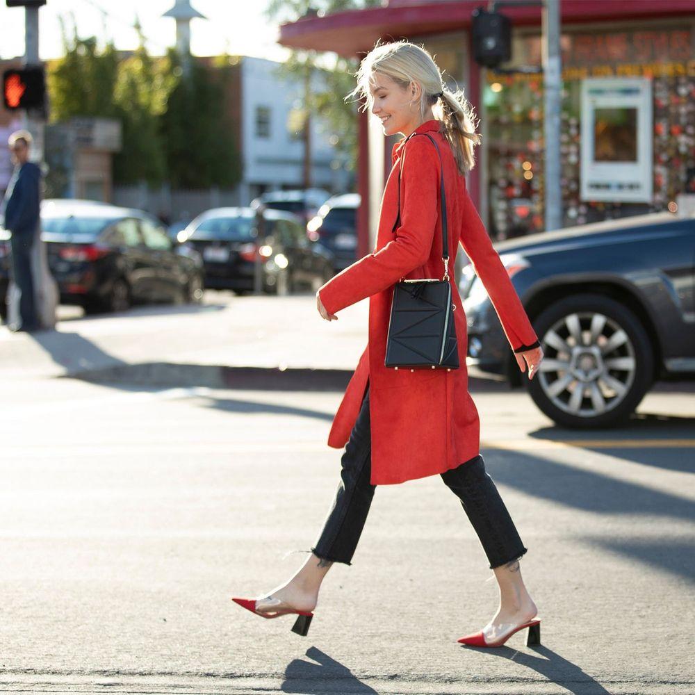 SUSU The Heidi Black Leather Backpack Purse