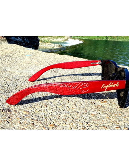 Rosewood Sunglasses, Polarized, Artisan Engraved, Handcrafted