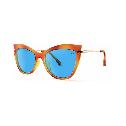 Load image into Gallery viewer, Ruby Rocks Faceted 'Ischia' Cateye Sunglasses With Metal Temples
