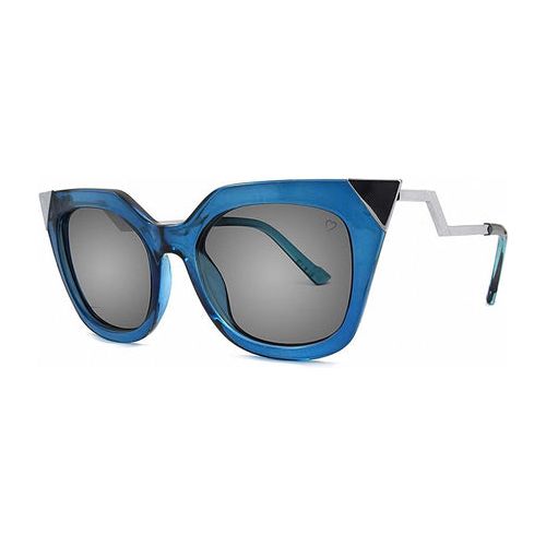 Load image into Gallery viewer, Ruby Rocks Metal Tip And Angled Temple &#39;Mykonos&#39; Sunglasses In Blue
