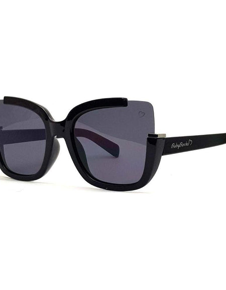 Ruby Rocks 'Elizabeth' Square Sunglasses In Black
