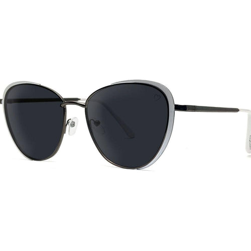 Load image into Gallery viewer, Ruby Rocks 'Sam Jo' Cateye Sunglasses In White &amp; Gunmetal
