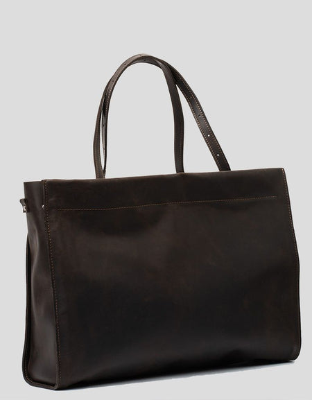 Leather Tote Bag XXL (Dark Brown)