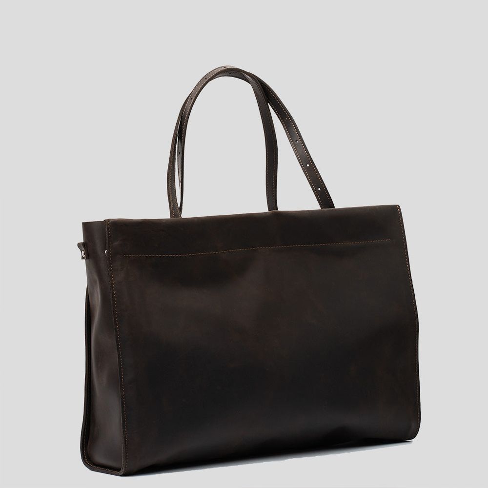 Leather Tote Bag XXL (Dark Brown)