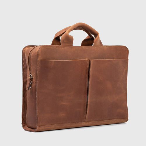 Load image into Gallery viewer, Leather Laptop Bag (Cognac Brown)
