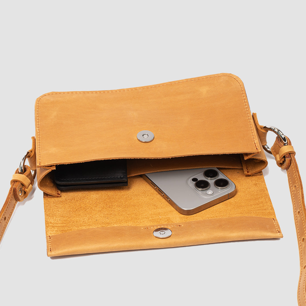 Classy Leather Shoulder Bag (Orange)