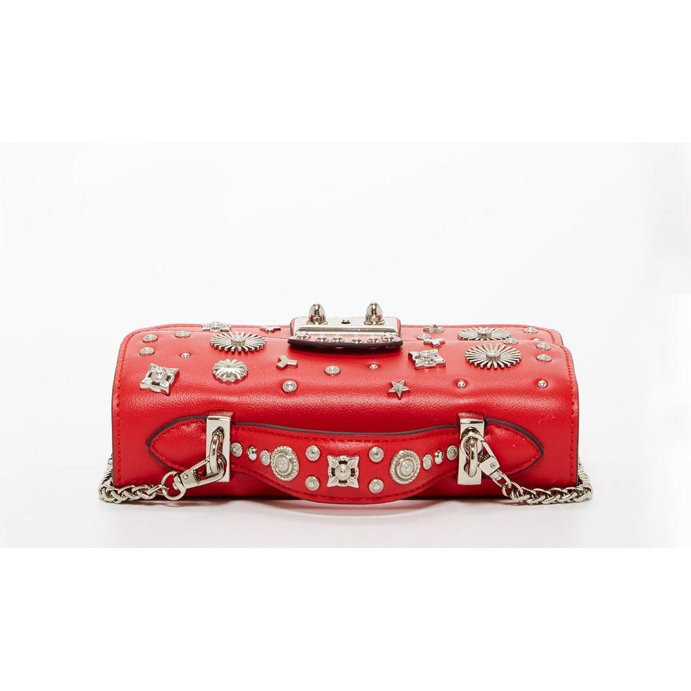 SUSU The Hollywood Studded Leather Crossbody Bag Red