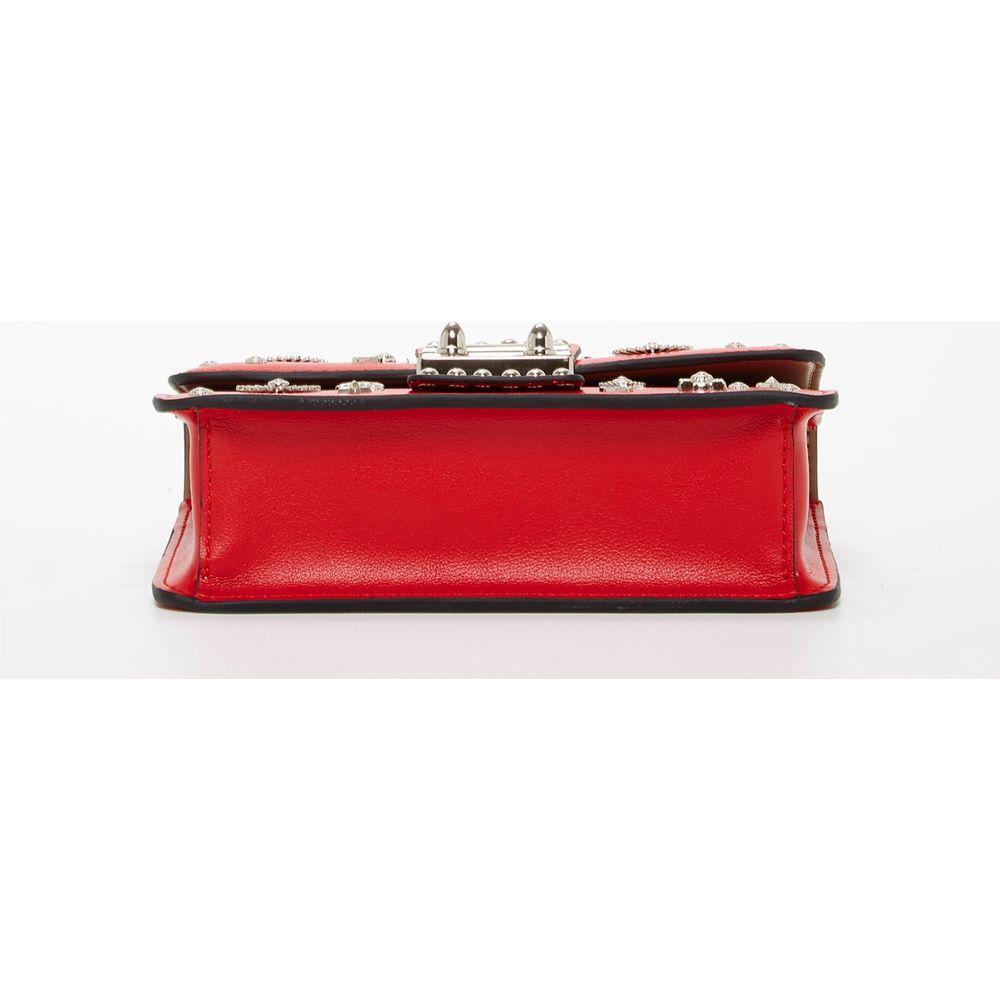 SUSU The Hollywood Studded Leather Crossbody Bag Red