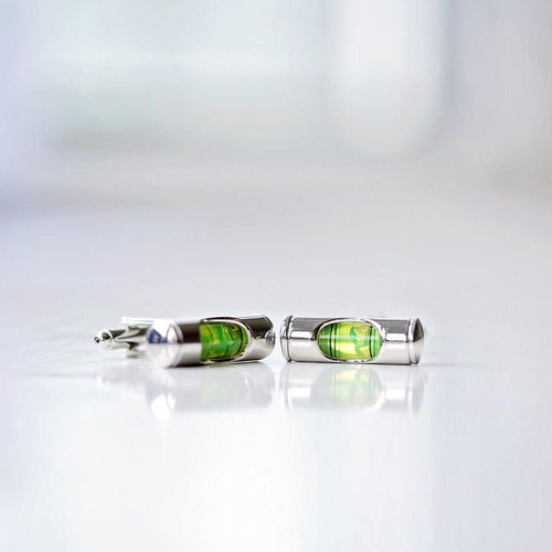 Load image into Gallery viewer, Spirit Level Cufflinks + Engraved Box
