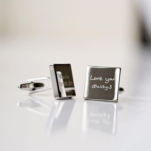 Load image into Gallery viewer, Engraved Own Actual Handwriting Cufflinks
