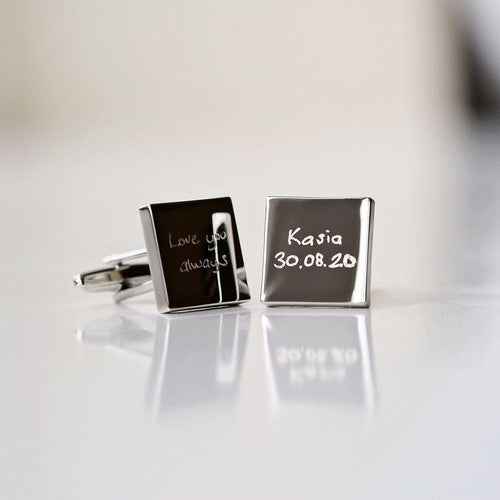 Load image into Gallery viewer, Engraved Own Actual Handwriting Cufflinks
