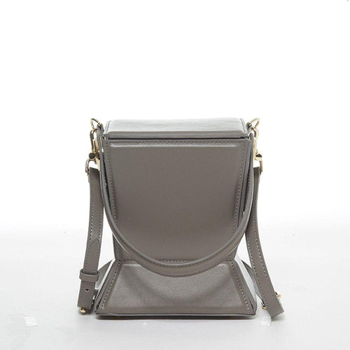 Load image into Gallery viewer, SUSU The Amber Leather Bucket Bag Grey - Elegance Redefined
