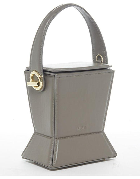 SUSU The Amber Leather Bucket Bag Grey - Elegance Redefined