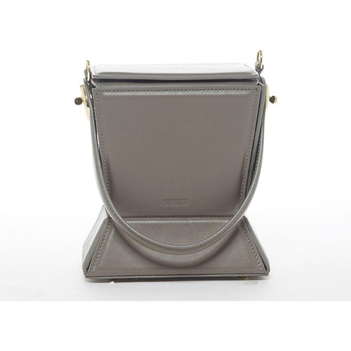 Load image into Gallery viewer, SUSU The Amber Leather Bucket Bag Grey - Elegance Redefined
