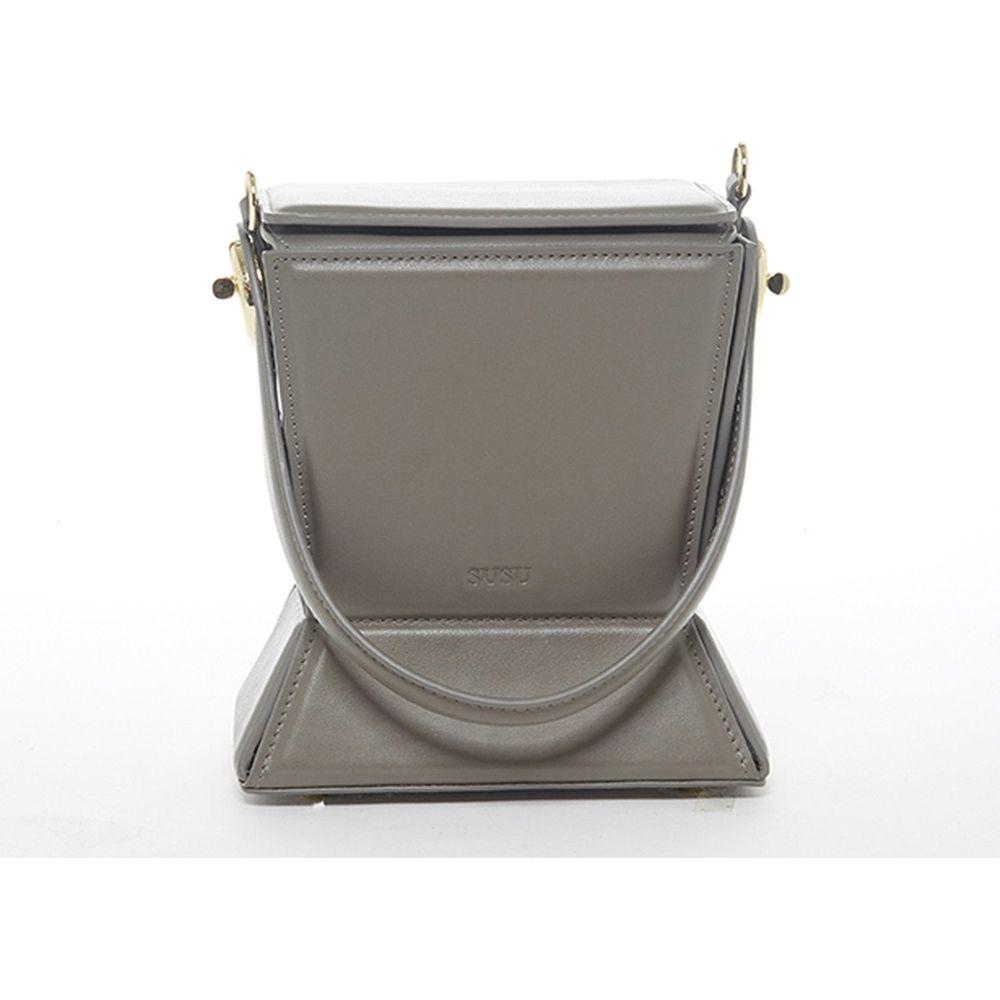 SUSU The Amber Leather Bucket Bag Grey - Elegance Redefined