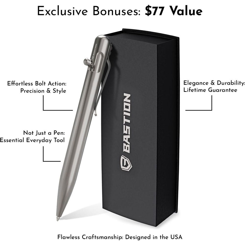 Titanium - Bolt Action Pen by Bastion®