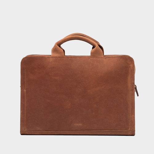 Load image into Gallery viewer, Leather Laptop Bag (Cognac Brown)
