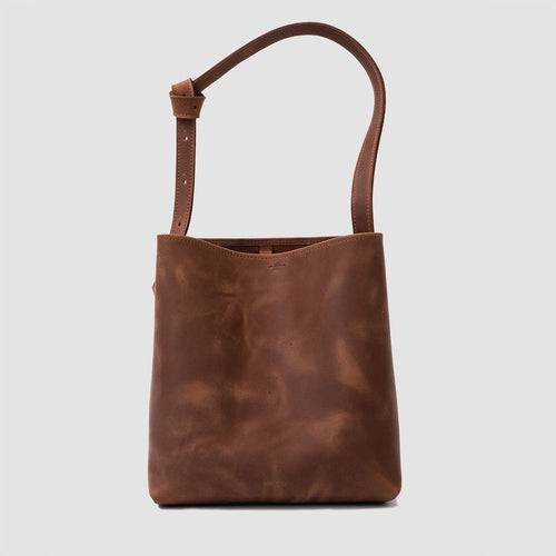 Load image into Gallery viewer, Leather Shopper Bag (Cognac Brown)
