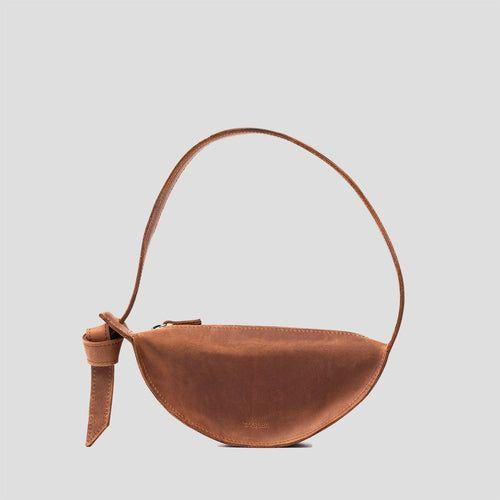 Load image into Gallery viewer, Designer Shoulder Bag - Crescent Cognac Brown
