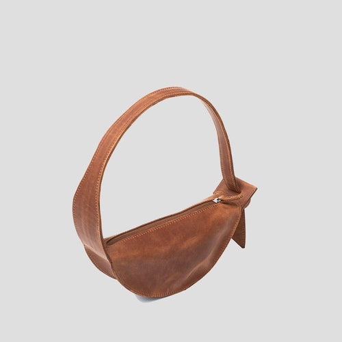 Load image into Gallery viewer, Designer Shoulder Bag - Crescent Cognac Brown
