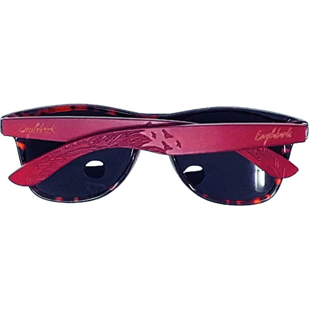 Red Bamboo Tortoise Framed Sunglasses, Polarized, Engraved