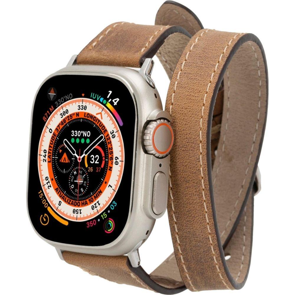 Vail Double Tour Leather Bands for Apple Watch 9, Ultra 2 and SE-44