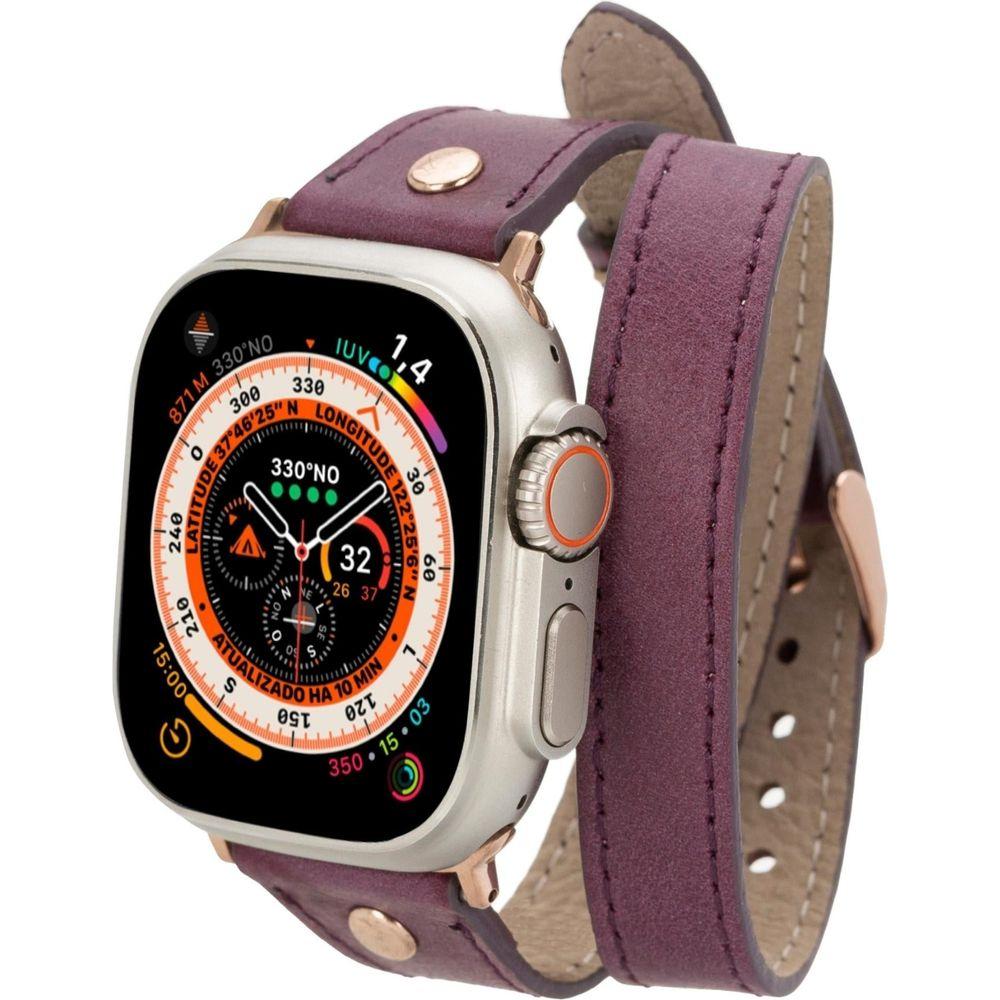 Vernon Double Tour Leather Bands for Apple Watch 9, Ultra 2 and SE-32