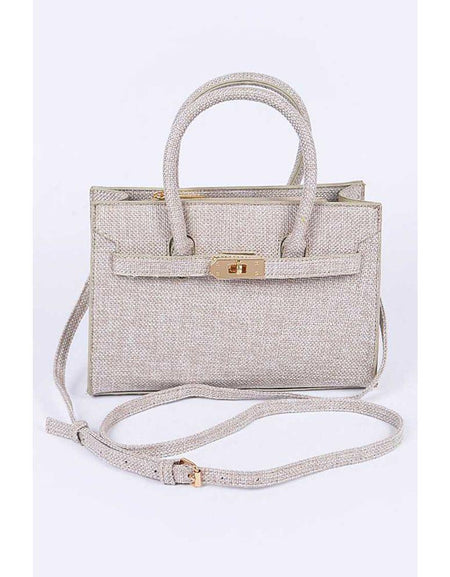 Linen Top Bucket Bag