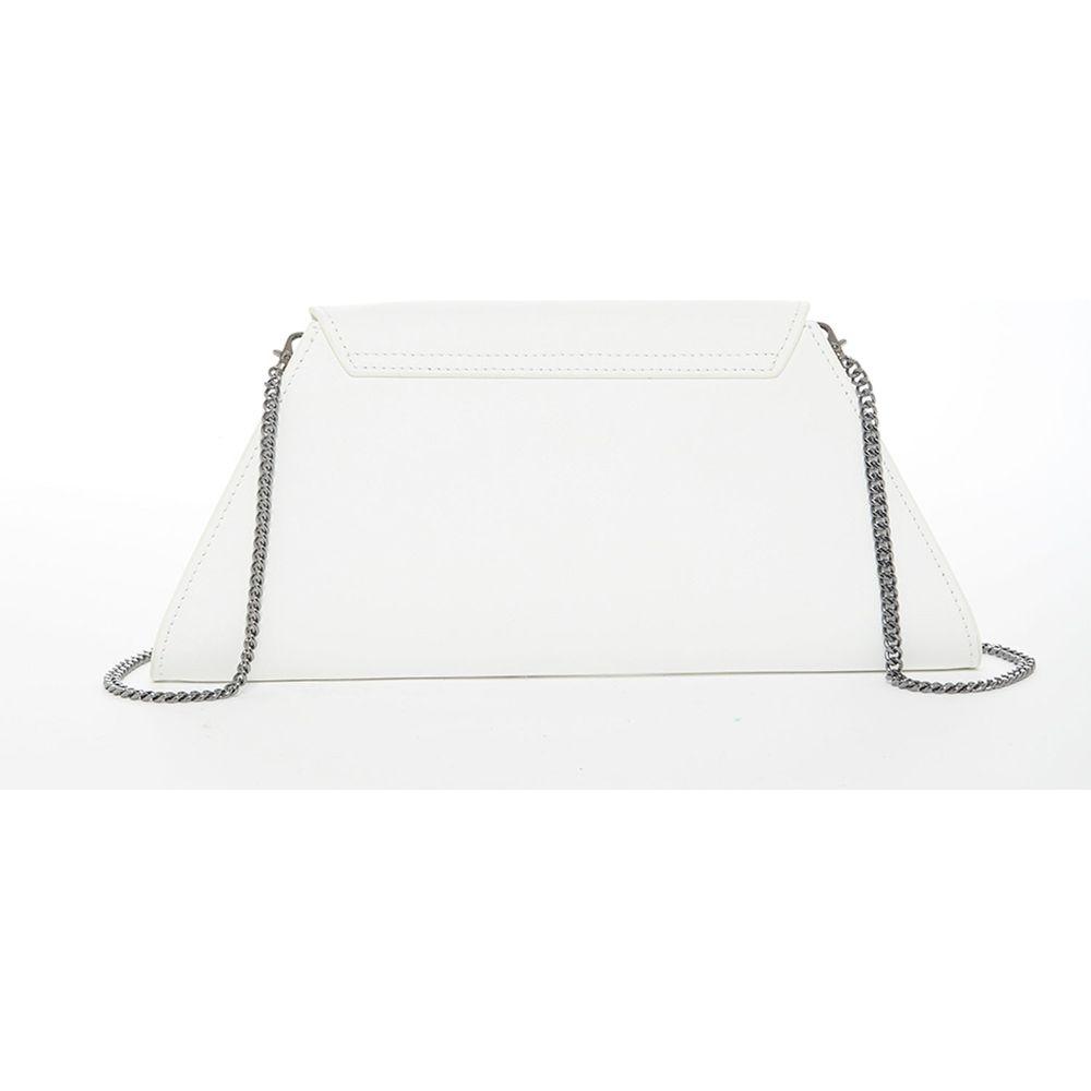 Angelica White Leather Clutch Bag