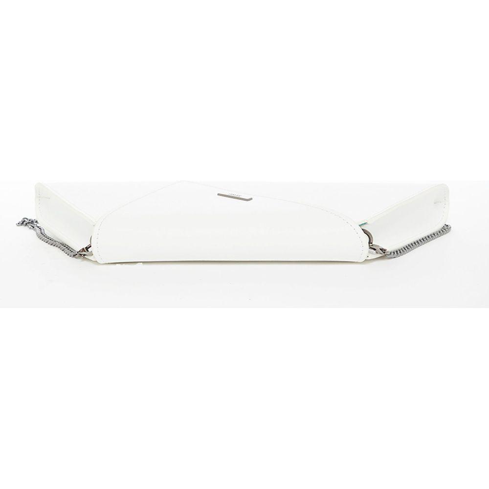 Angelica White Leather Clutch Bag