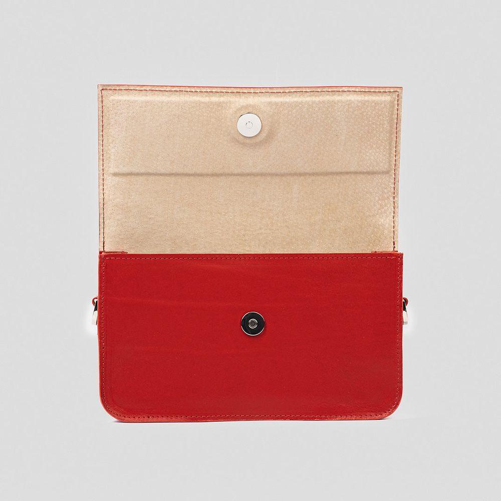 Curie Leather Shoulder Bag - Red Elegance Redefined