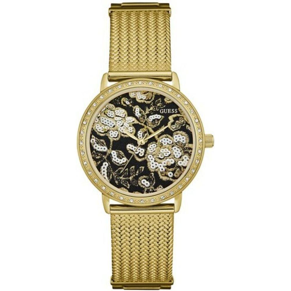Elegant Ladies' Guess W0822L2 Quartz Watch - Black Dial, Stainless Steel Bracelet (Ø 36 mm)