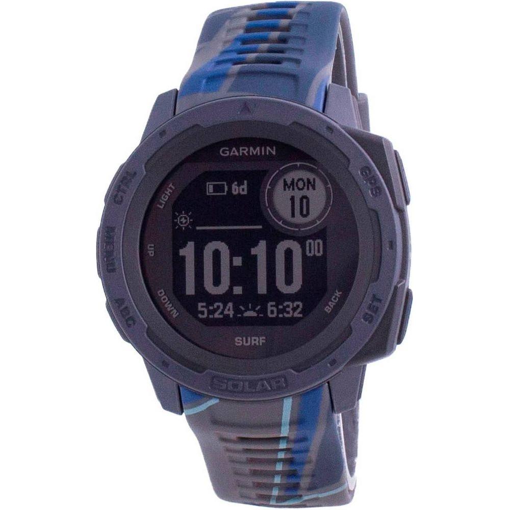 Garmin Instinct Solar Surf Edition 010-02293-07 Fitness GPS Silicone Band Multisport Watch for Men in Black