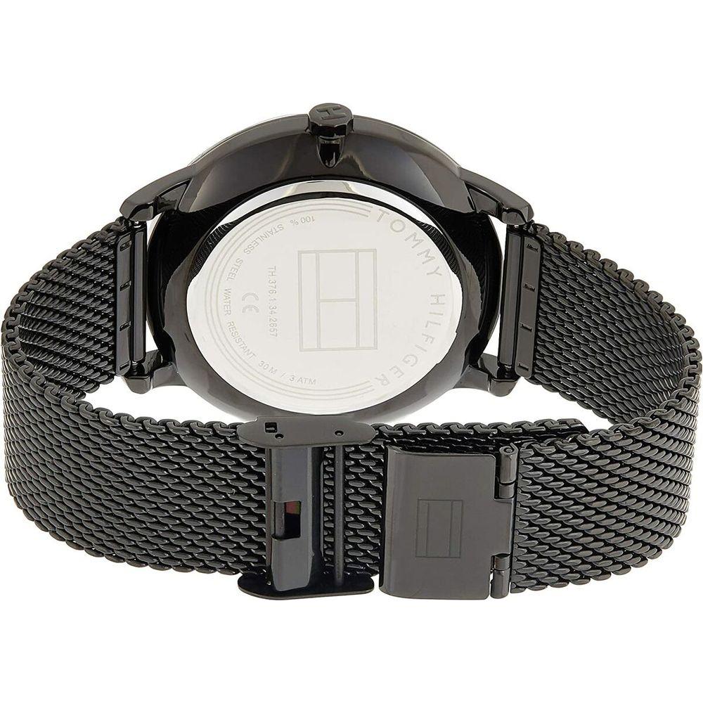 Tommy Hilfiger Unisex Wristwatch 1710392, Black Stainless Steel Case, Blue Dial