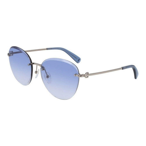 Load image into Gallery viewer, Longchamp LO128S-719 Women&#39;s Aviator Sunglasses - Blue Golden Metal Frame, UV400 Protection
