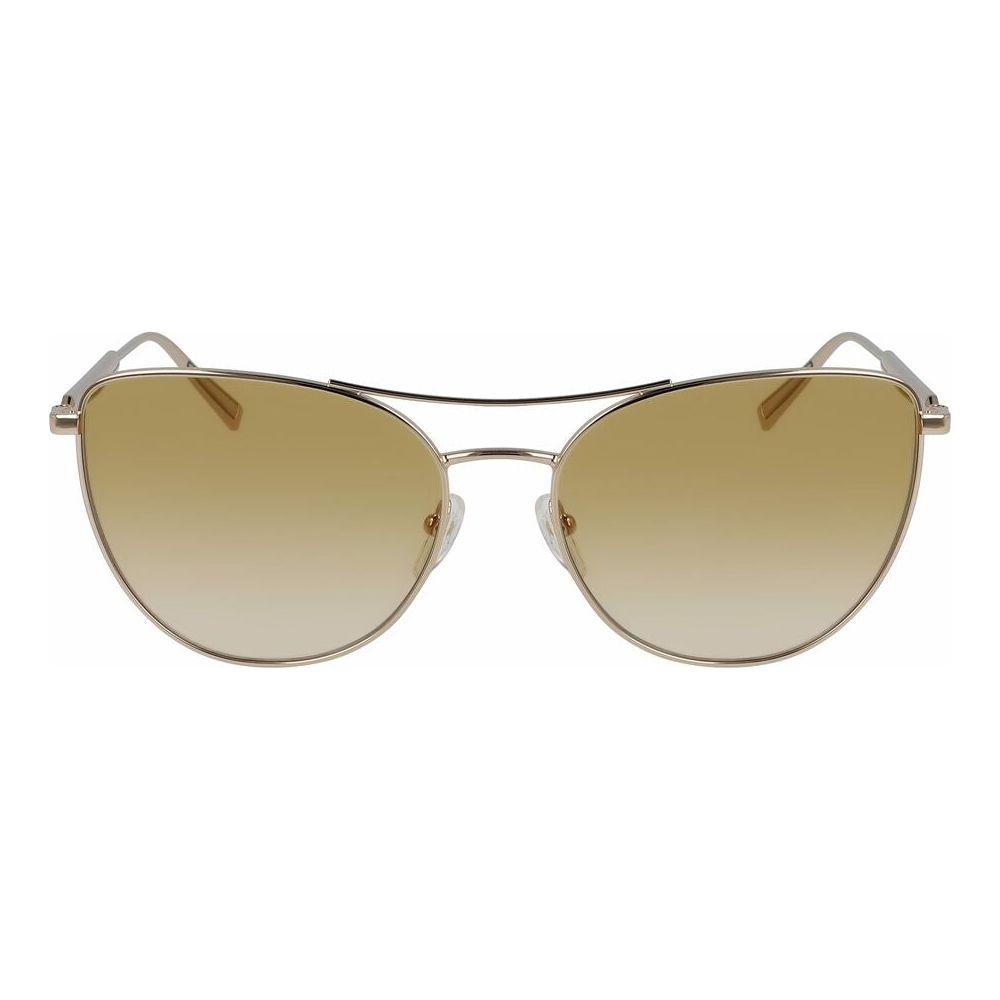Longchamp LO134S-728 Women's Aviator Sunglasses - Yellow Metal Frame - UV400 Protection