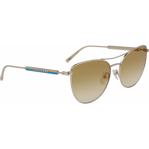 Load image into Gallery viewer, Longchamp LO134S-728 Women&#39;s Aviator Sunglasses - Yellow Metal Frame - UV400 Protection
