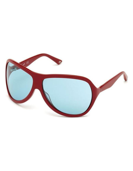 Web Eyewear Women's Aviator Sunglasses WE0290-6566V - Red Plastic Frame, Blue Lenses, UV400 Protection