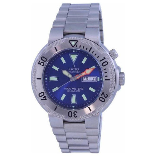 Load image into Gallery viewer, Ratio FreeDiver 1050MD93-12V-BLU Men&#39;s Stainless Steel Quartz Blue Dial Diving Watch
