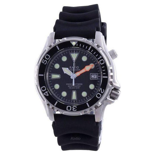 Load image into Gallery viewer, Ratio FreeDiver Helium Safe 1000M Stainless Steel Automatic Men&#39;s Watch - Model 1066KE20-33VA-BLK, Black
