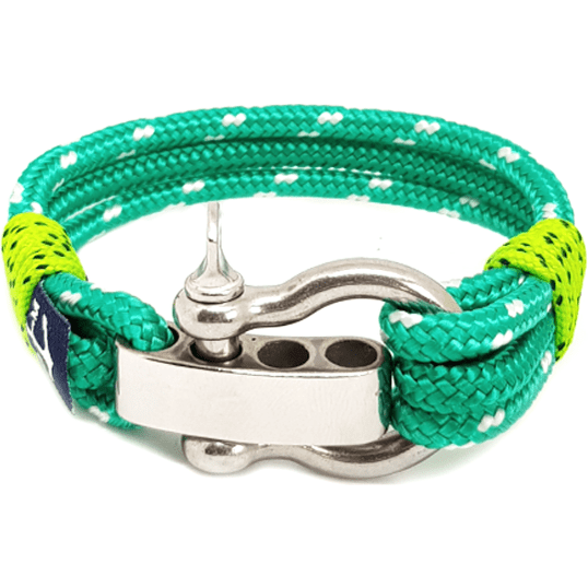 Adjustable Shackle Green Nautical Bracelet-0