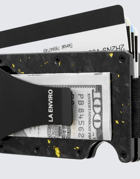 LORNE Forged Carbon Wallet I Gloss Gold-0