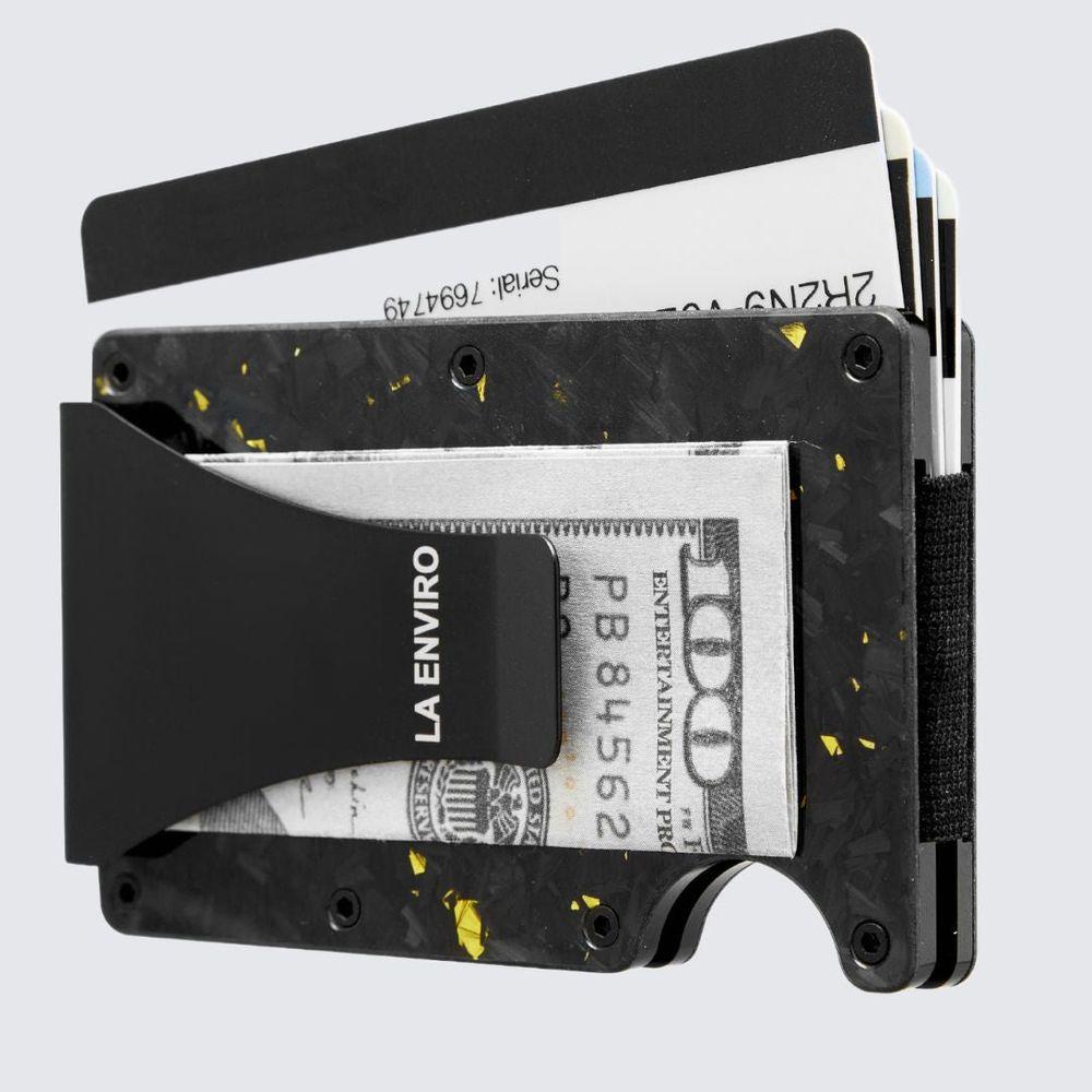 LORNE Forged Carbon Wallet I Gloss Gold-0