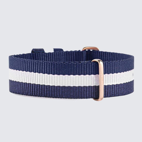 Load image into Gallery viewer, Nato Blue &amp; White Strap | 20MM-0
